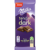 Milka Tendre tablette de chocolat noir au lait noir des Alpes 85g