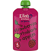 Ella's Kitchen Aardbeien, rabarber appels 4 bio 120g