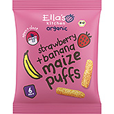 Ella's Kitchen Maize puffs aardbei banaan 6 bio 20g