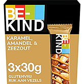 Be-Kind Confezione da 3 barrette al caramello alla mandorla al sale marino 90g