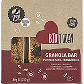 BioToday Granola bar pompoenpit-cranberry 150g