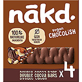 Nakd Barres chocolatées végétaliennes double cacao 120g