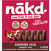 Nakd Barres chocolatées végétaliennes à la framboise et au cacao 120g