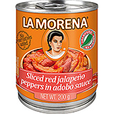 La Morena Skiver af rød jalapeño peber i adobosauce 200g