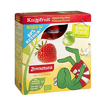 Zonnatura Knijpfruitjes' mela-fragola 340g