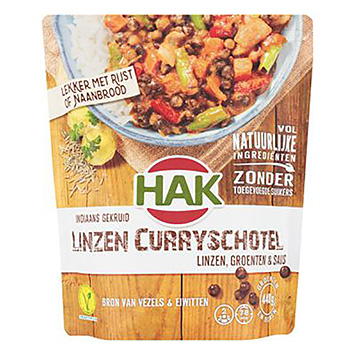 Hak Piatto di lenticchie al curry 550g