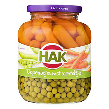 Hak Doperwtjes met worteltjes 680g