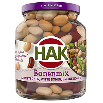 Hak Bønneblanding kidneybønner hvide bønner brune bønner 370g