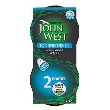 John West Tonijnstukken met een vleugje water 2x60g