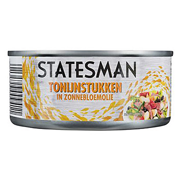 Statesman Tonijnstukken in zonnebloemolie 160g