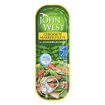 John West Smoked mackerel fillets in sunflower oil 145g