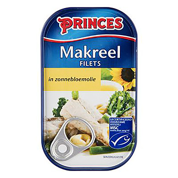 Filets de maquereaux Princes à l'huile de tournesol 125g