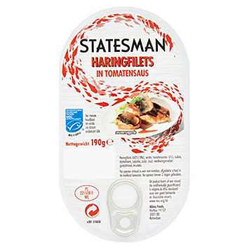 Statesman Filetes de arenque em molho de tomate 190g