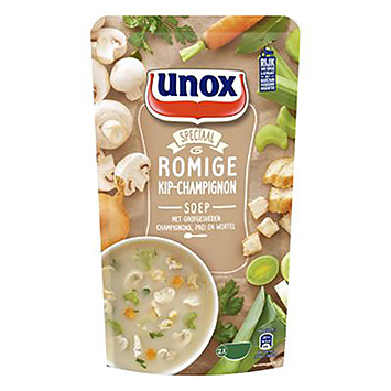 Unox Sopa cremosa de champiñones con pollo 570ml