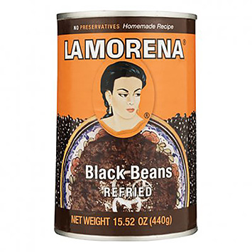 La Morena Haricots noirs frits 440g