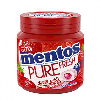Mentos Chewing gum pure fresh aardbeiensmaak 100g