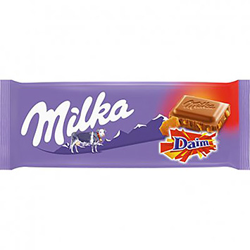 Milka Tablette de chocolat au lait et aux éclats de Daim 100g