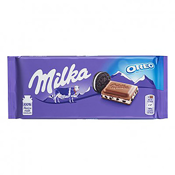 Milka Tablette de chocolat au lait aux éclats d'Oreo 100g