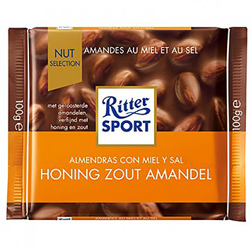 Ritter Sport Tablette de chocolat miel sel amande 100g