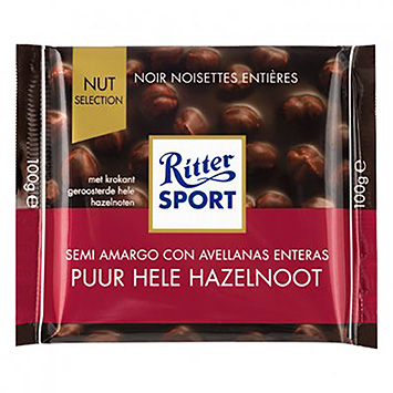 Ritter Sport Tablete de chocolate negro avelã inteira 100g