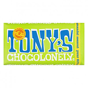 Tony's Chocolonely Puur 51% amandel zeezout 180g