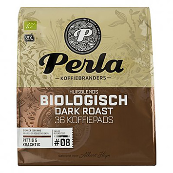 Perla Organic dark roast 36 coffee pads 250g