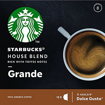 Starbucks House blend grande dolce gusto compatível 12 cápsulas de café 102g