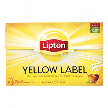 Lipton Yellow label sort te 20 breve 30g