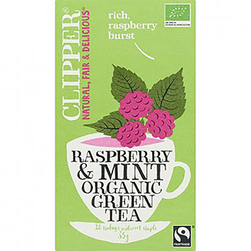 Clipper Raspberry and mint organic green tea 20 bags 35g