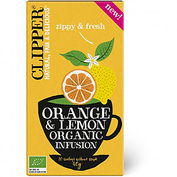 Clipper Infusão orgânica de laranja e limão 20 saquetas 35g