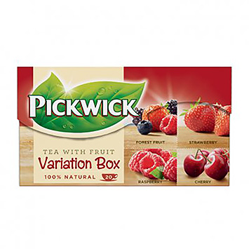 Pickwick Caja de variación de fruta de té del bosque fresa frambuesa cereza 20 uds. 30g