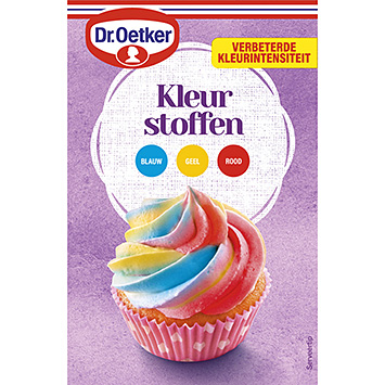 Dr. Oetker Kleurstoffen blauw geel rood 45g