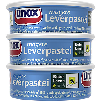 Unox Paté de hígado magro 3x56g 168g