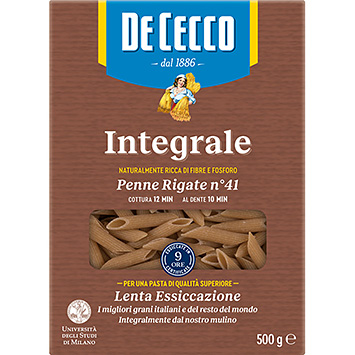 De Cecco Penne rigate whole wheat n° 41 500g