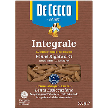 De Cecco Penne rigate whole wheat n° 41 500g