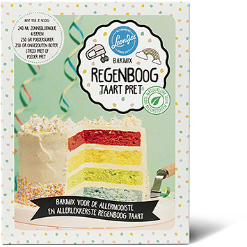 Leentjes Bageblanding regnbuekage sjov 400g