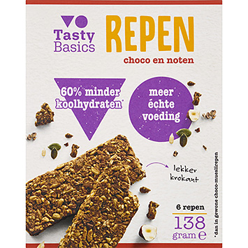 Tasty Basics Barres au chocolat et aux noix 138g