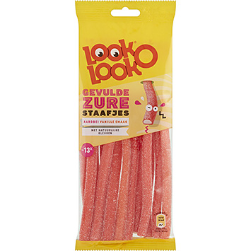 Look-O-Look Stuffed sour sticks strawberry vanilla 125g