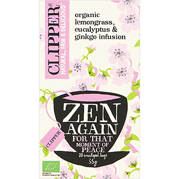 Clipper Infusión hierba de limón, eucalipto y ginko ecológica, Zen again 35g