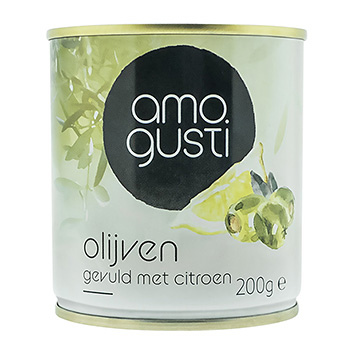 Amogusti Oliven gefüllt mit Zitrone 200g