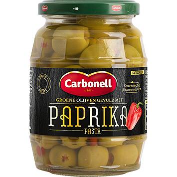 Carbonell Green olives stuffed with bell pepper paste 350g