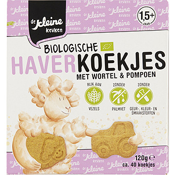 De Kleine Keuken Biscoitos de aveia orgânicos cenoura abóbora 120g
