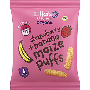 Ella's Kitchen Maize puffs aardbei banaan 6 bio 20g