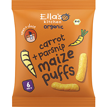 Ella's Kitchen Organic maize puffs carrot parsnip 6 20g