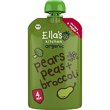 Ella's Kitchen Peras orgânicas, ervilhas brócolis 4 120g
