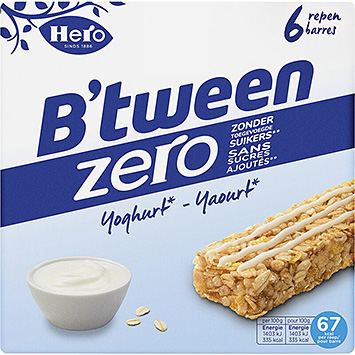 Hero B'tween zero barres céréales yaourt 120g