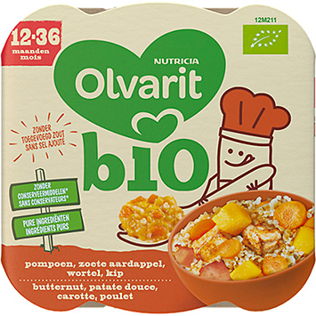 Olvarit Kürbis, Süßkartoffel, Karotten und Huhn 230g