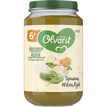 Olvarit Weißfisch, Reis mit Spinat 200g