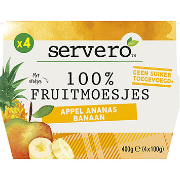 Servero 100% fruktkompott äpple ananas banan 400g