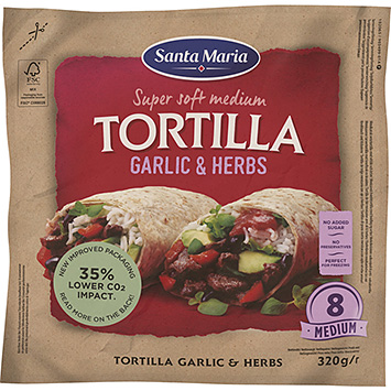 Santa Maria Tortilla wraps garlic & herbs medium 320g